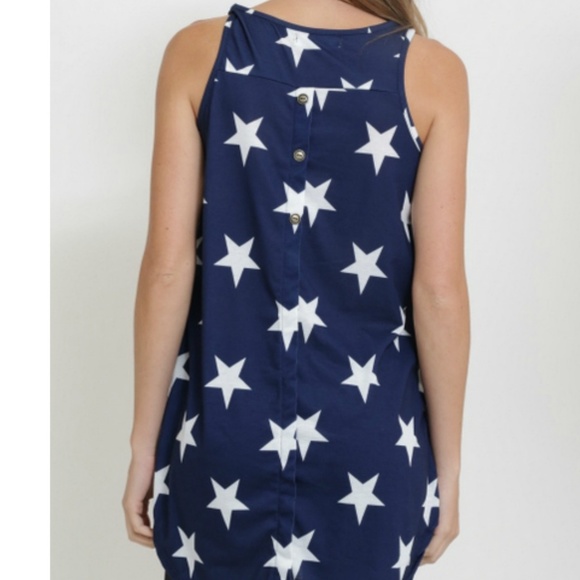 Navy Blue Tunic or dress with white stars - Picture 3 of 3
